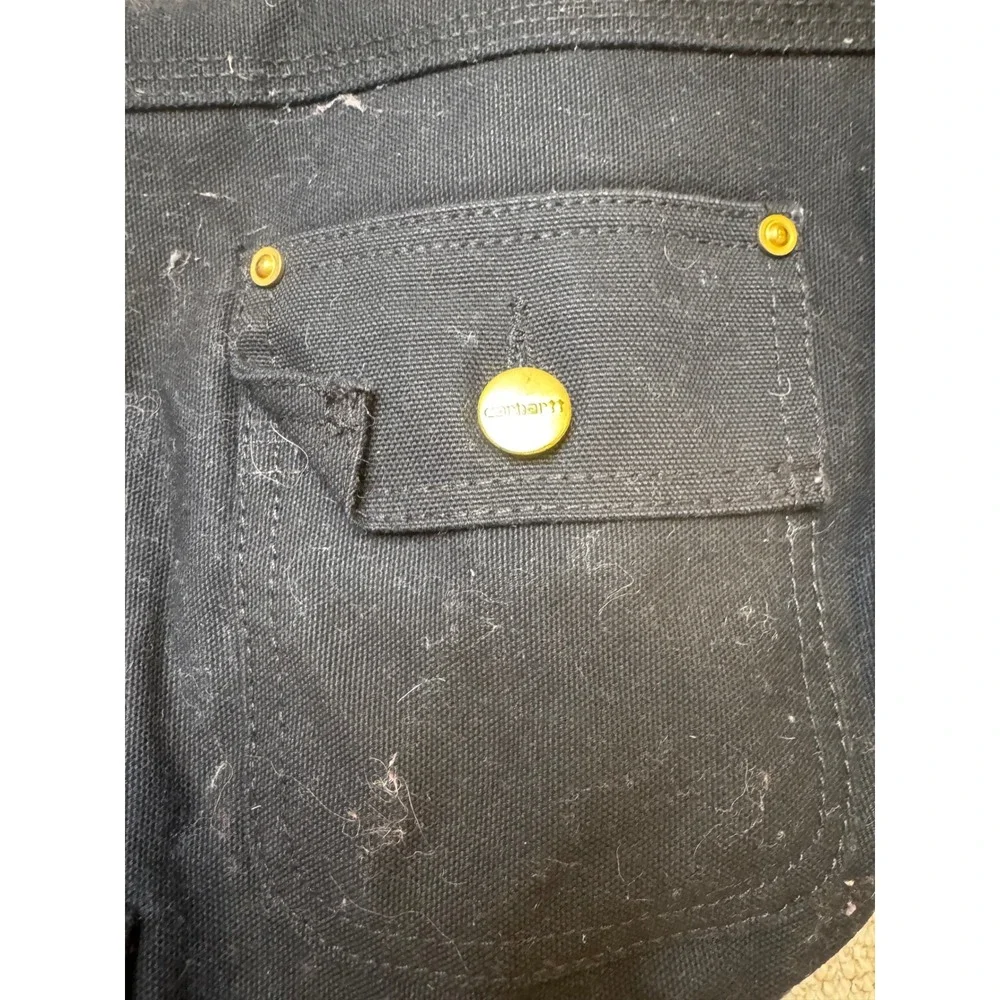 Carhartt Chore Coat Dog Vest Black Cotton Duck Canvas Quilted Lining Medium